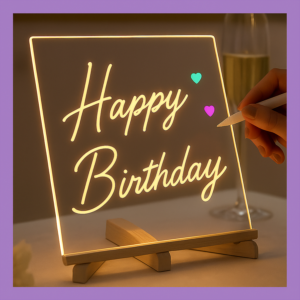 3D LED Light Glass Acrylic Writing pad